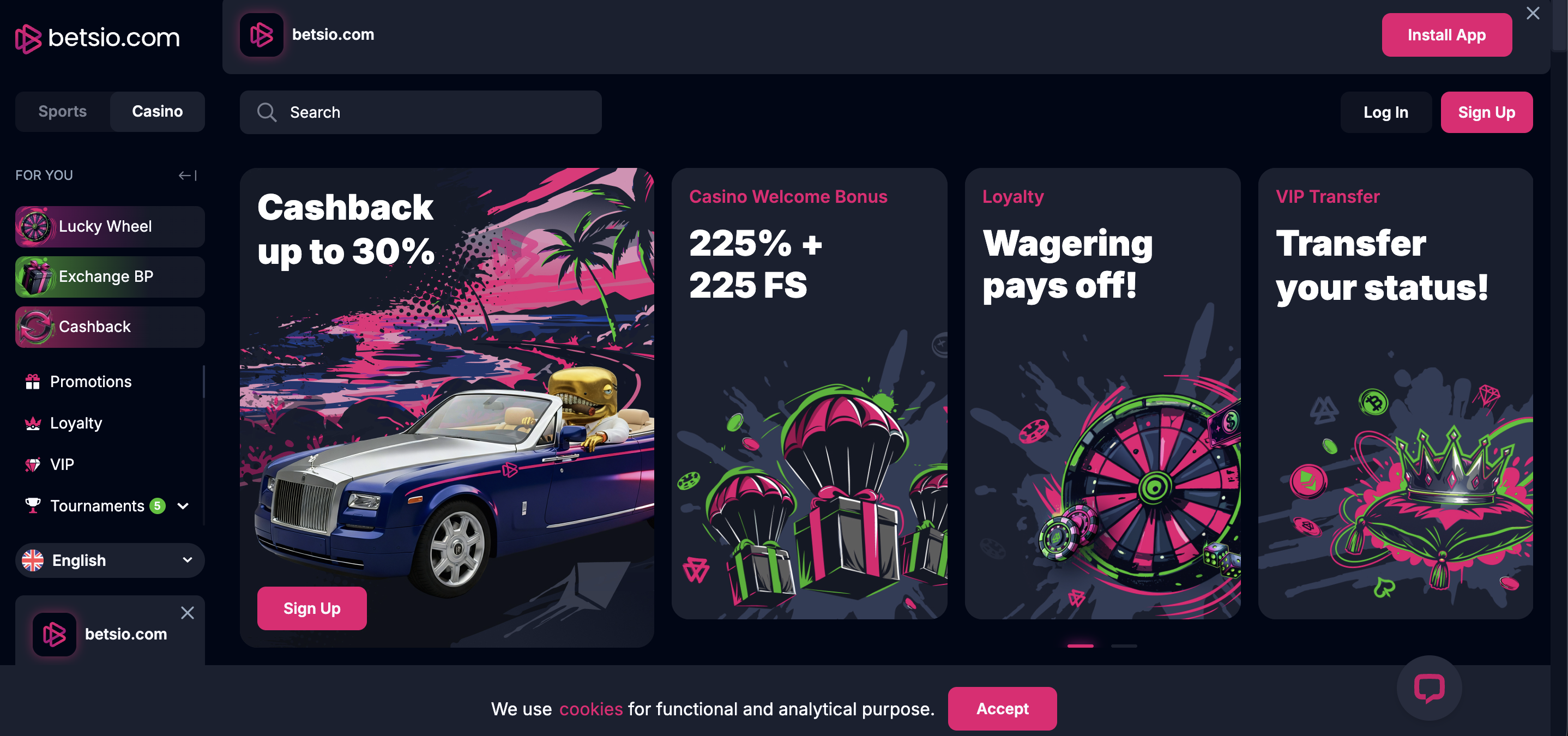 BETSIO Online Casino Gameplay
